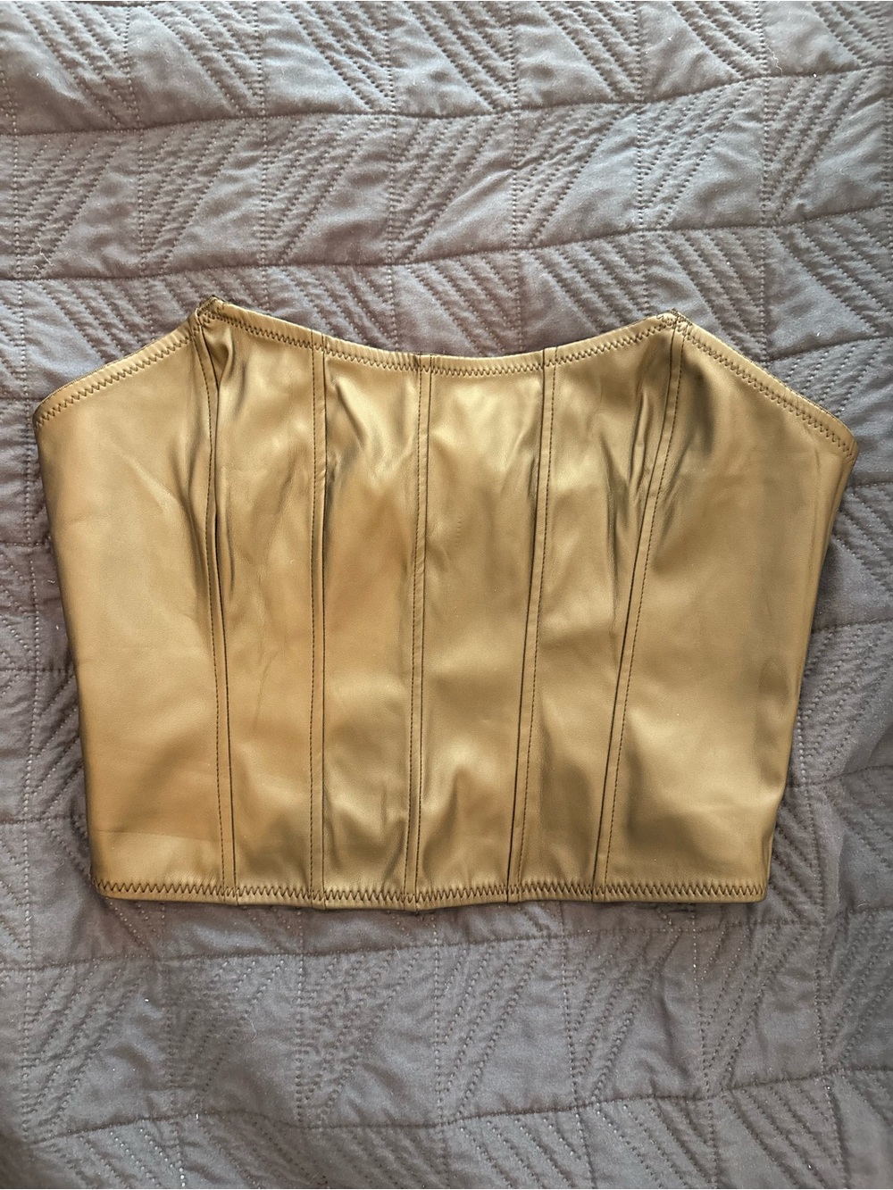 Strapless Corset Crop Top - Black